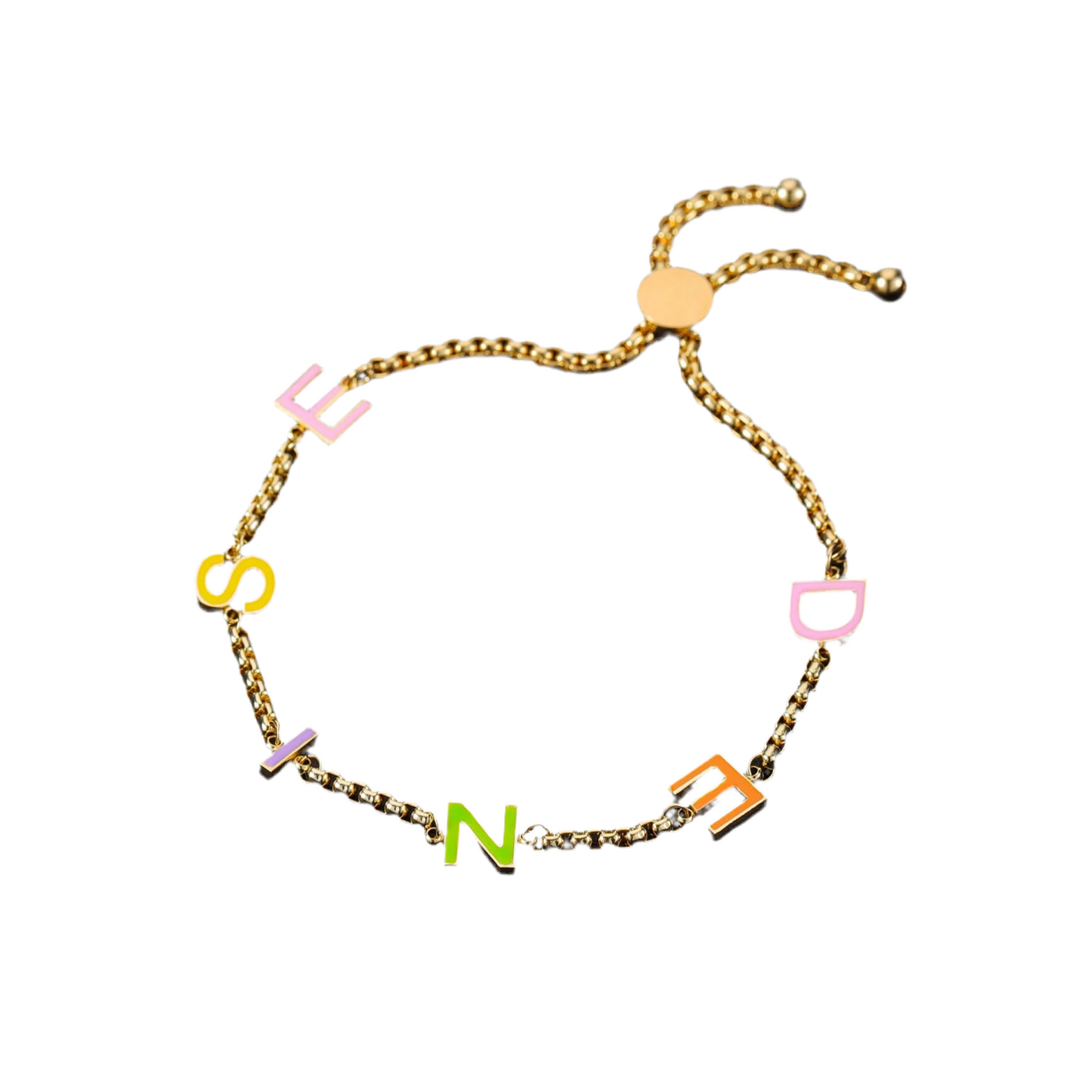 Custom Enamel Letter Bracelet