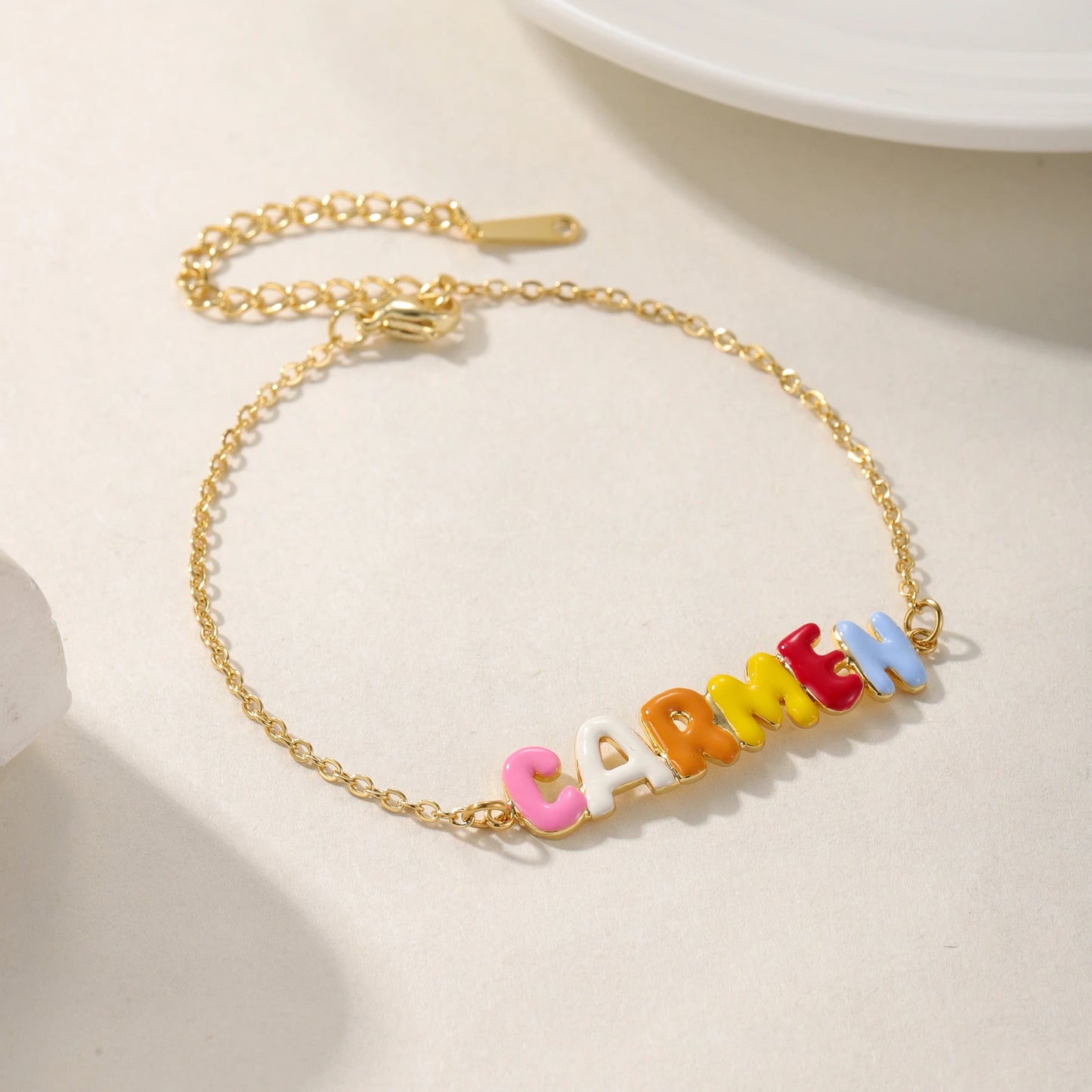 Custom Enamel Letter Bracelets