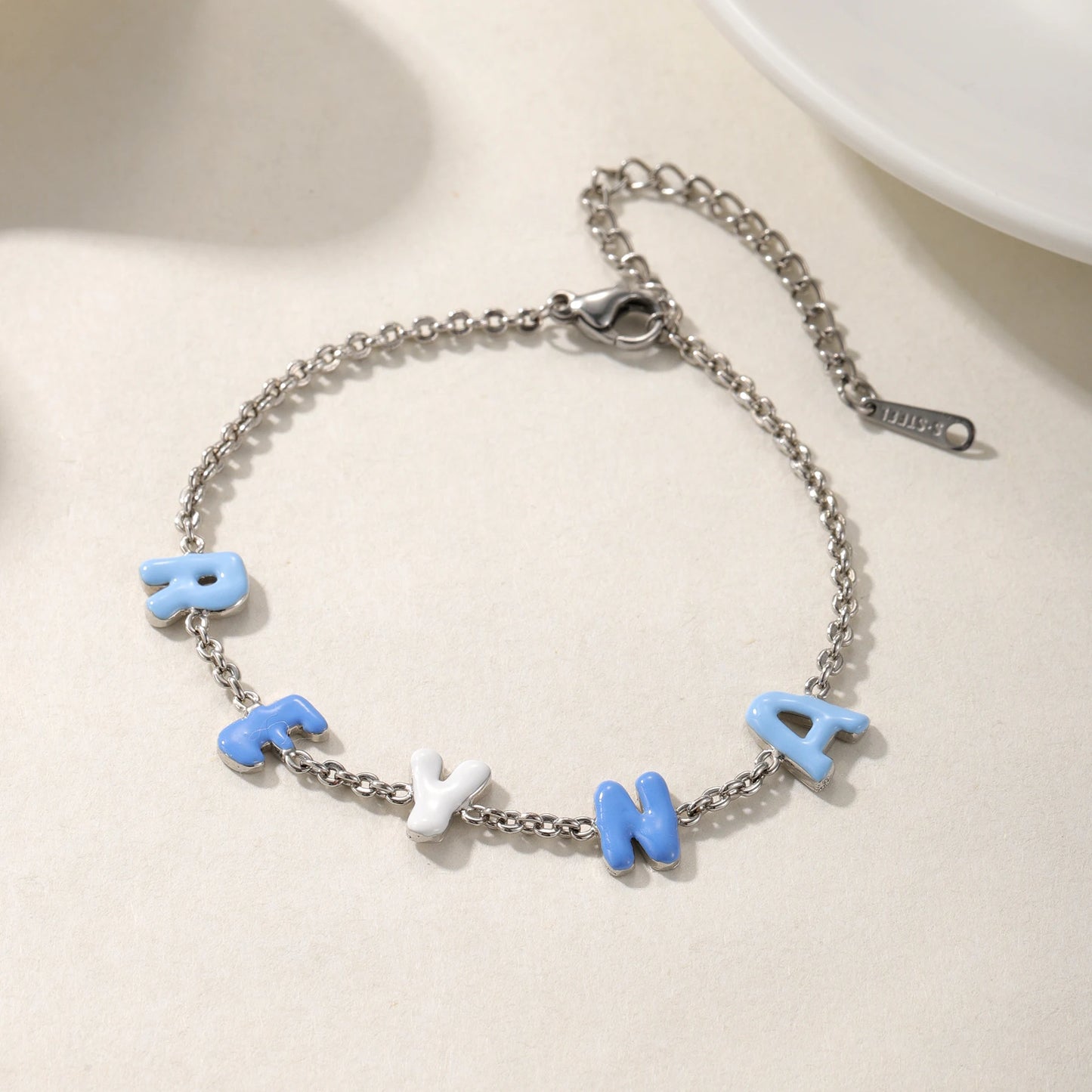 Custom Enamel Letter Bracelets