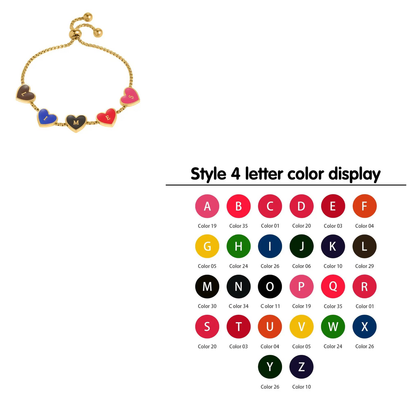 Custom Hearts Letter Bracelets