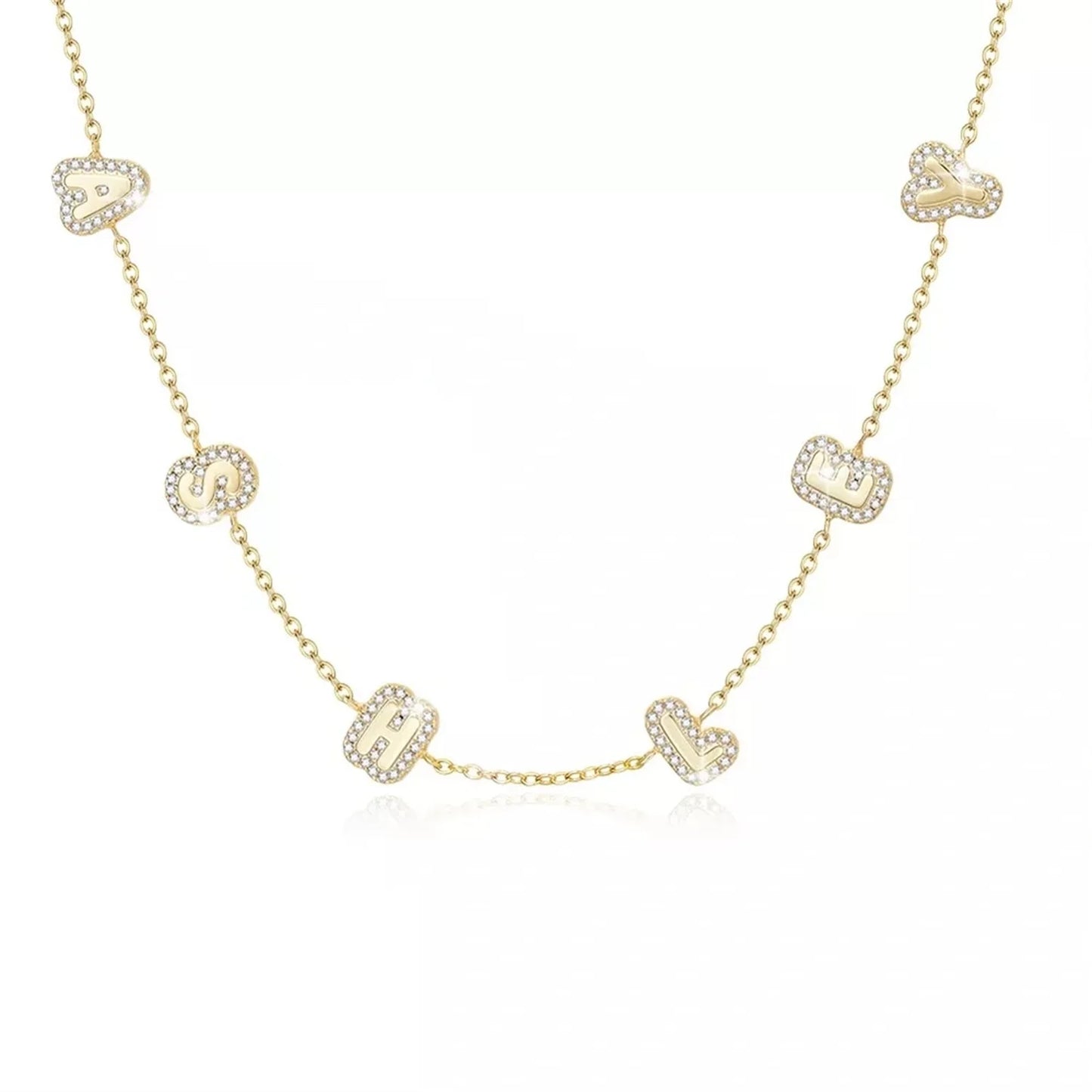 Custom Alphabet Bubble Letter Necklace