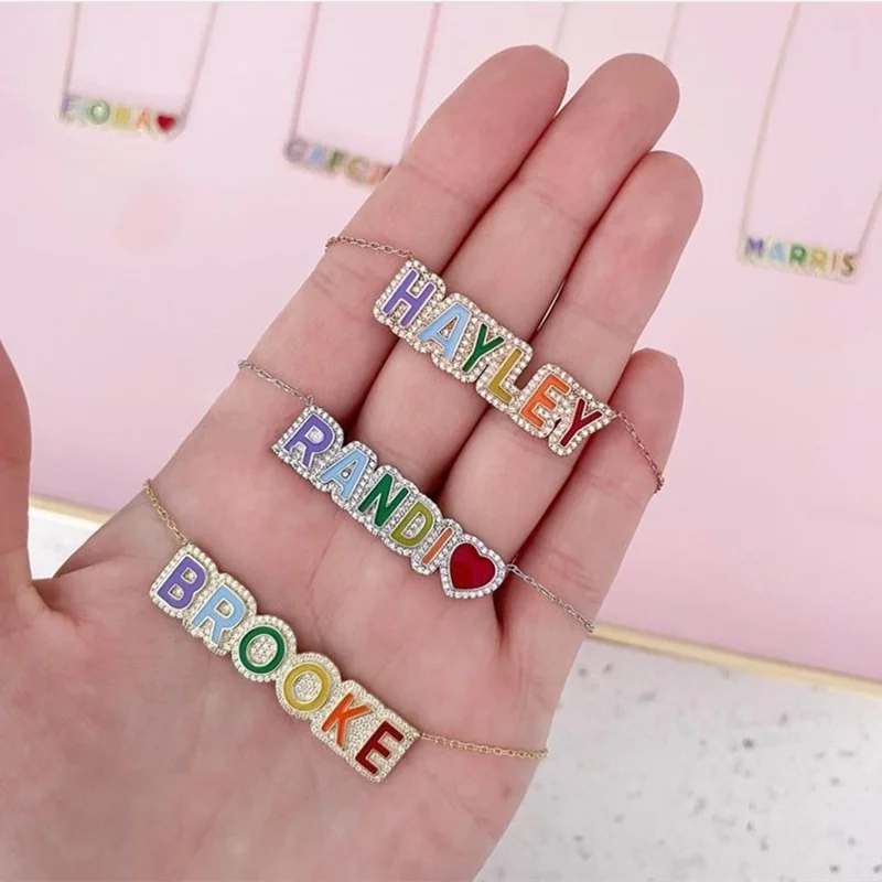 Rainbow Bling Enamel Necklace