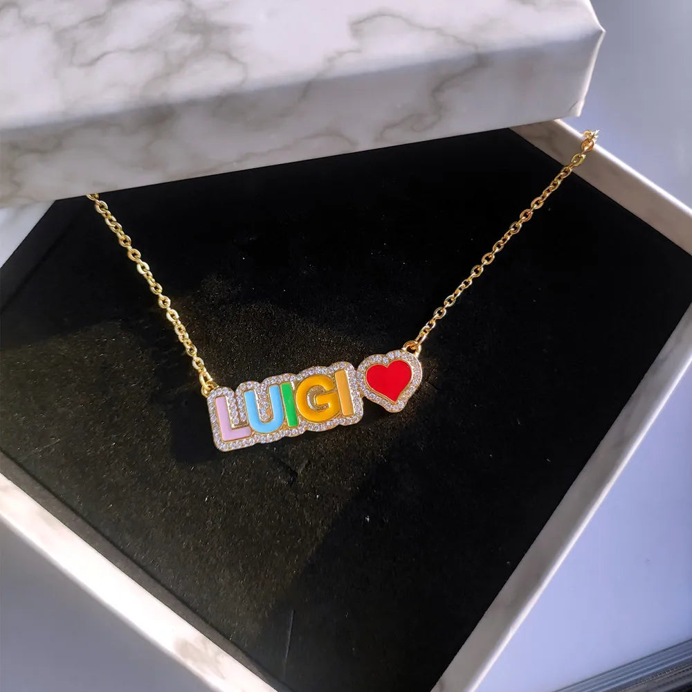 Rainbow Bling Enamel Necklace