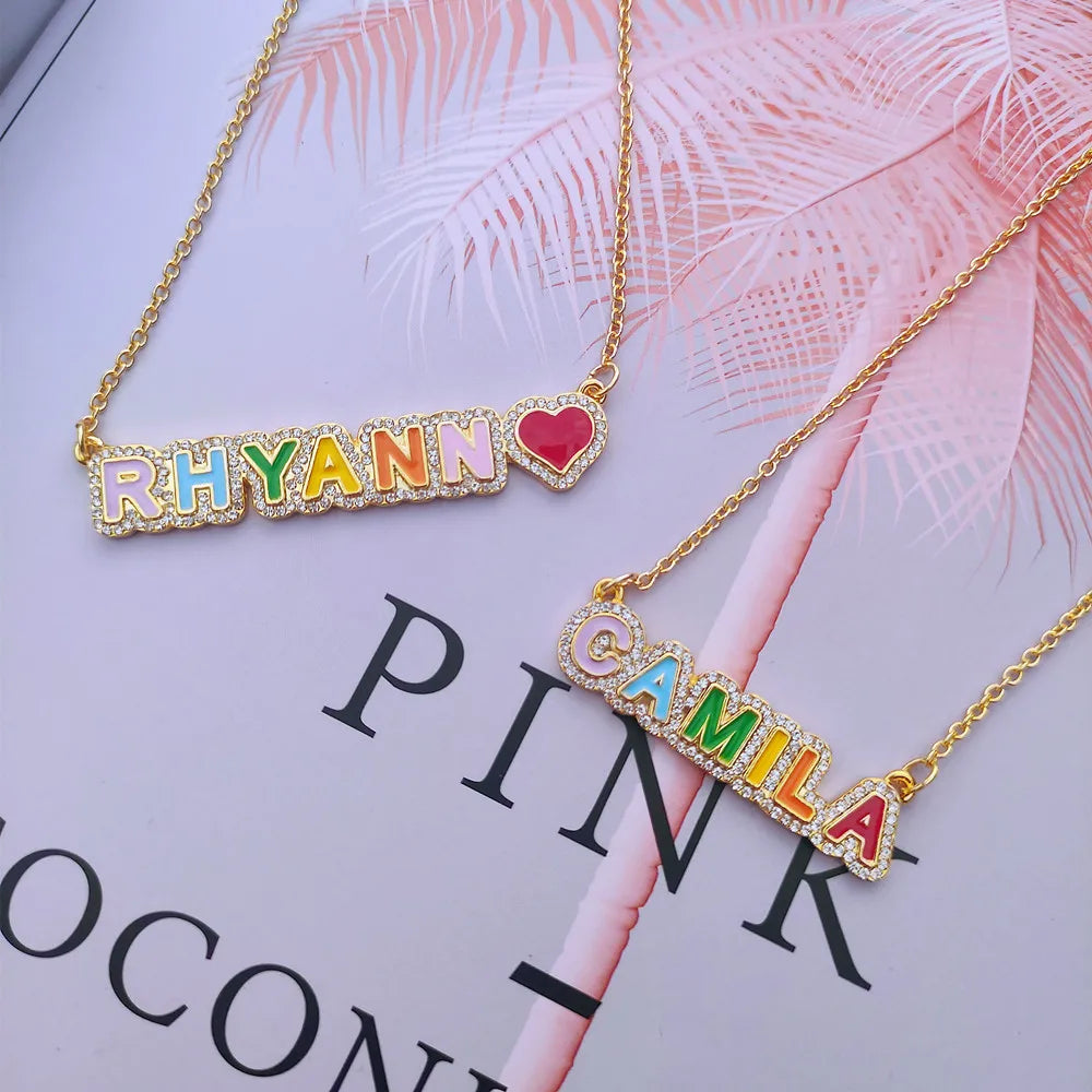 Rainbow Bling Enamel Necklace