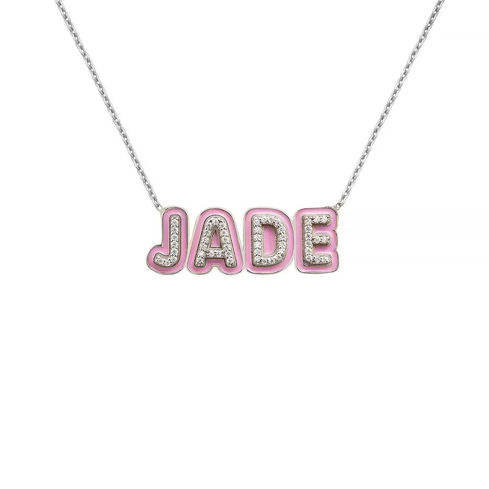 Custom Enamel Outline Necklace