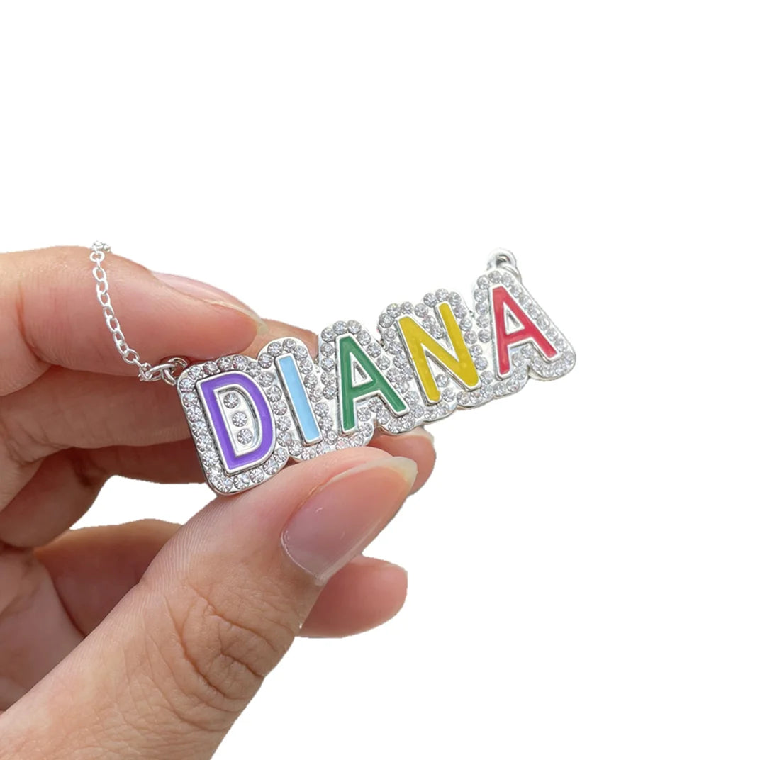 Rainbow Bling Enamel Necklace