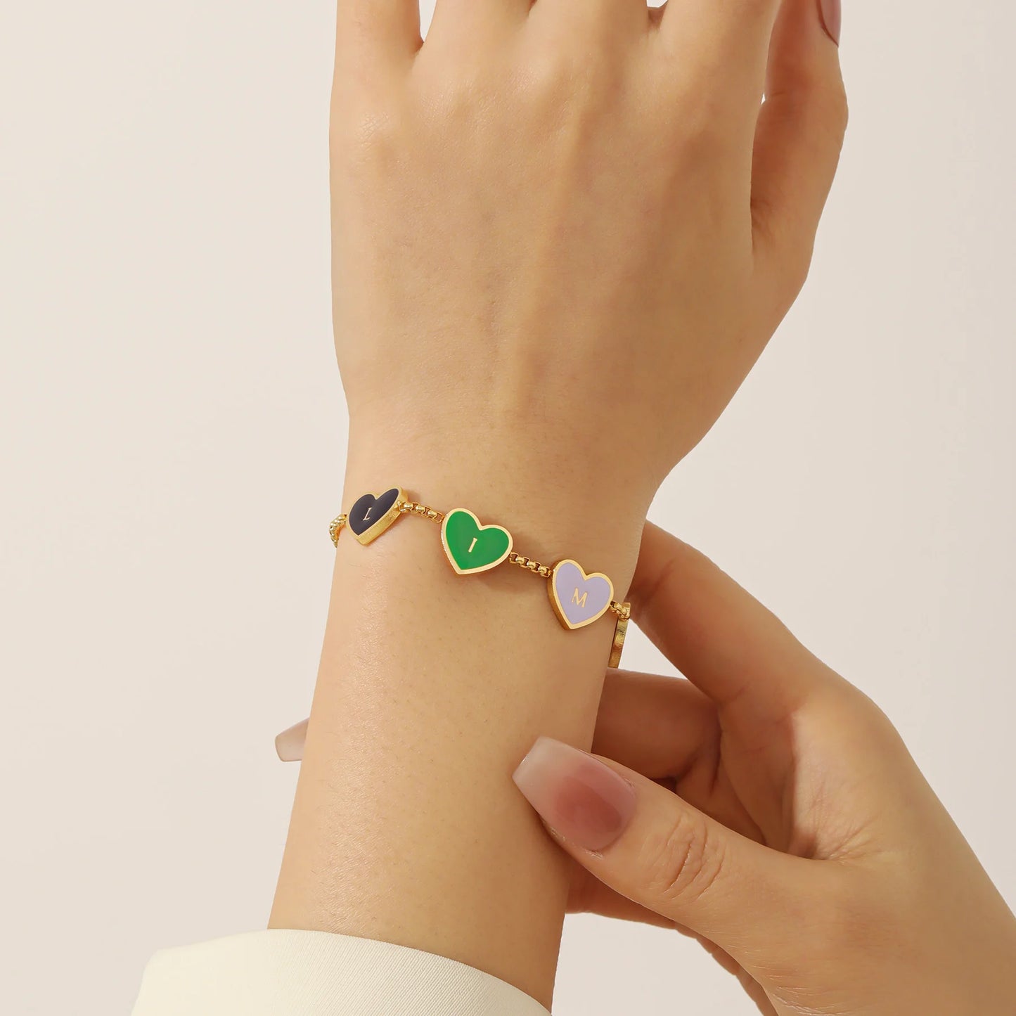 Custom Hearts Letter Bracelets