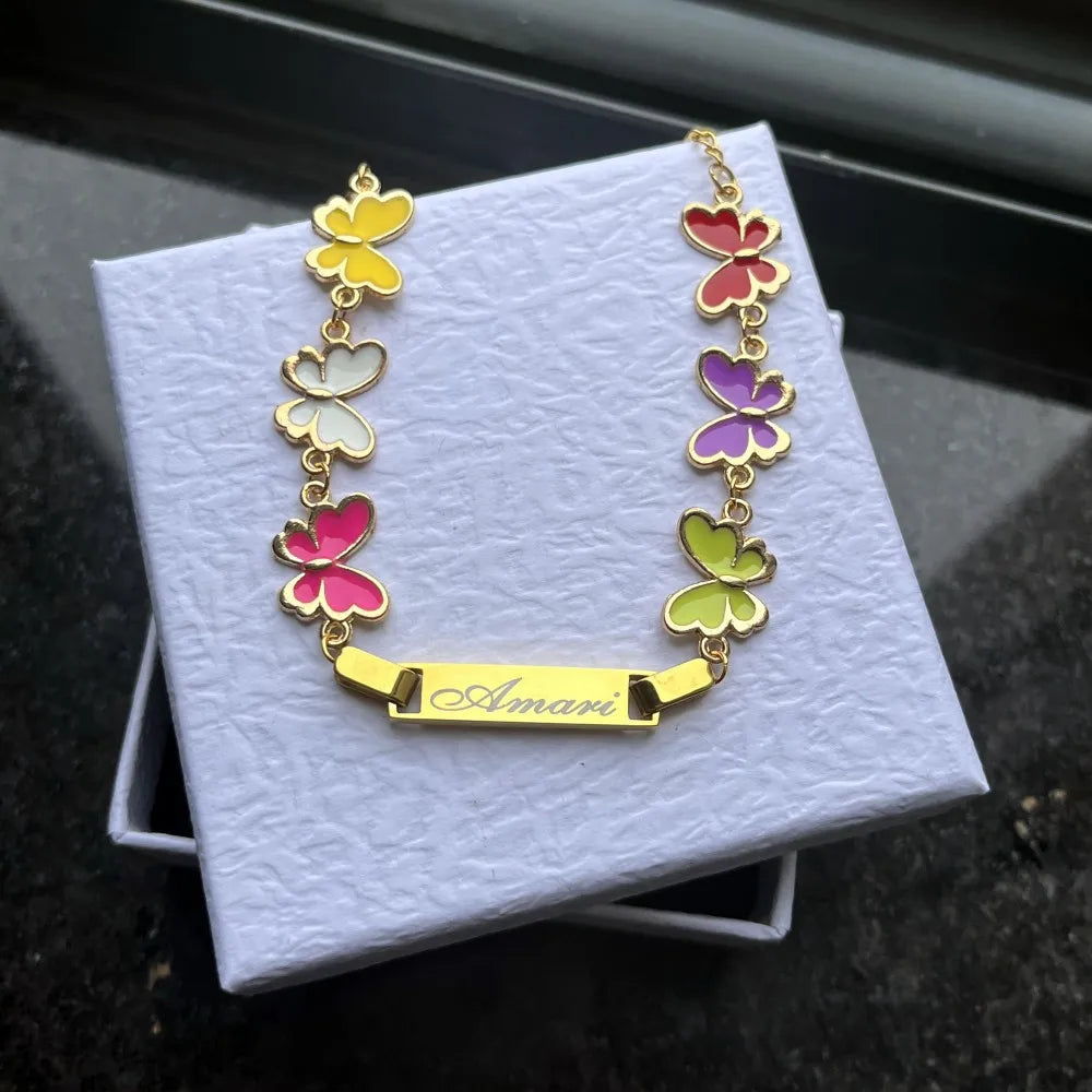 Custom Enamel Butterfly Bracelet