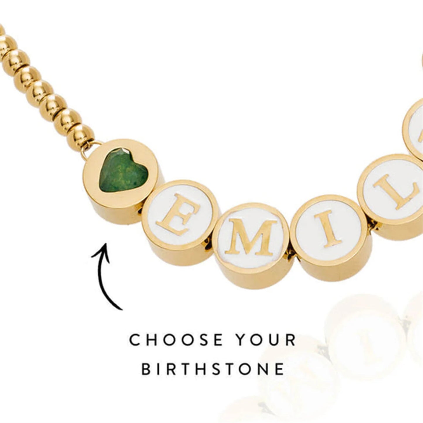 Custom Bead Bracelet With Birthstone