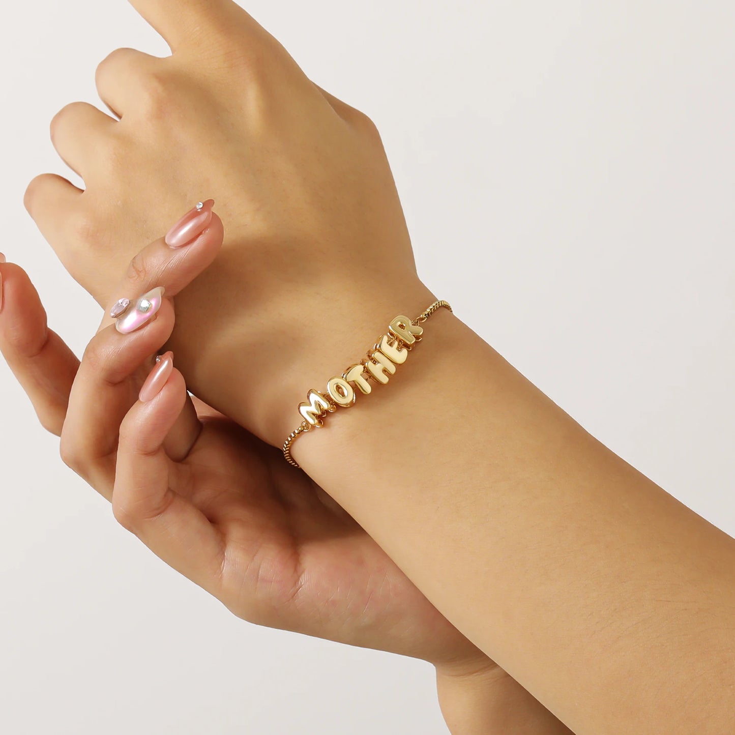 Custom 3D Bubble Letter Box Link Bracelet