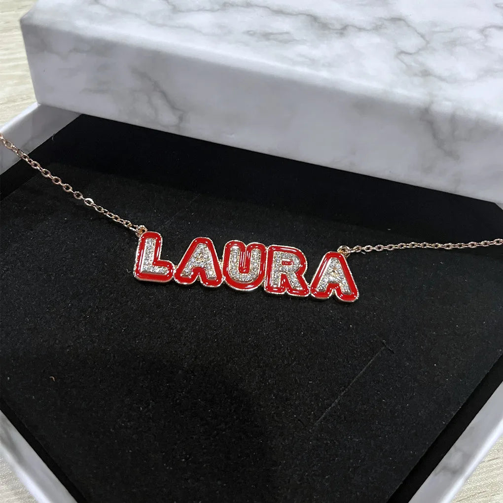 Custom Enamel Outline Necklace