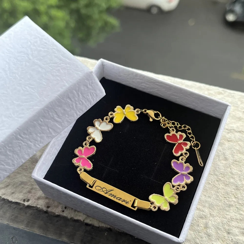 Custom Enamel Butterfly Bracelet