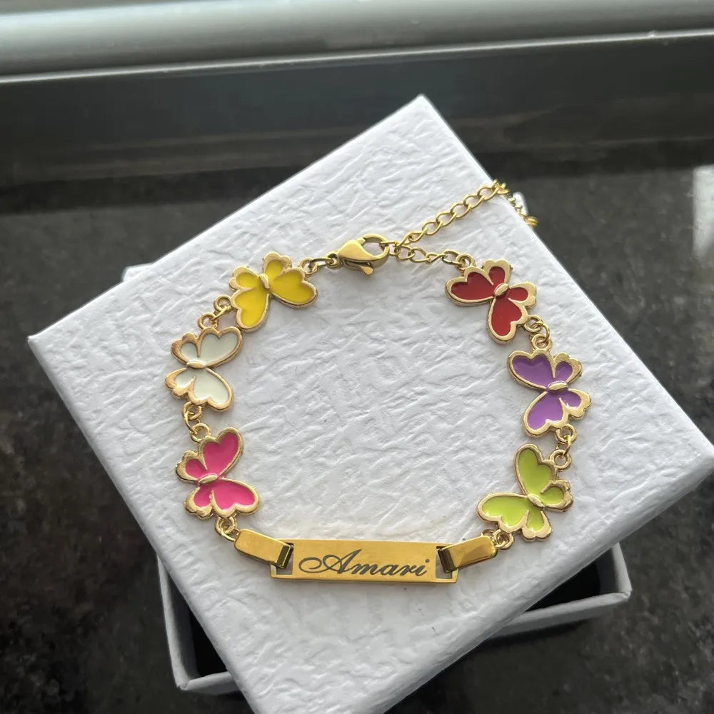 Custom Enamel Butterfly Bracelet