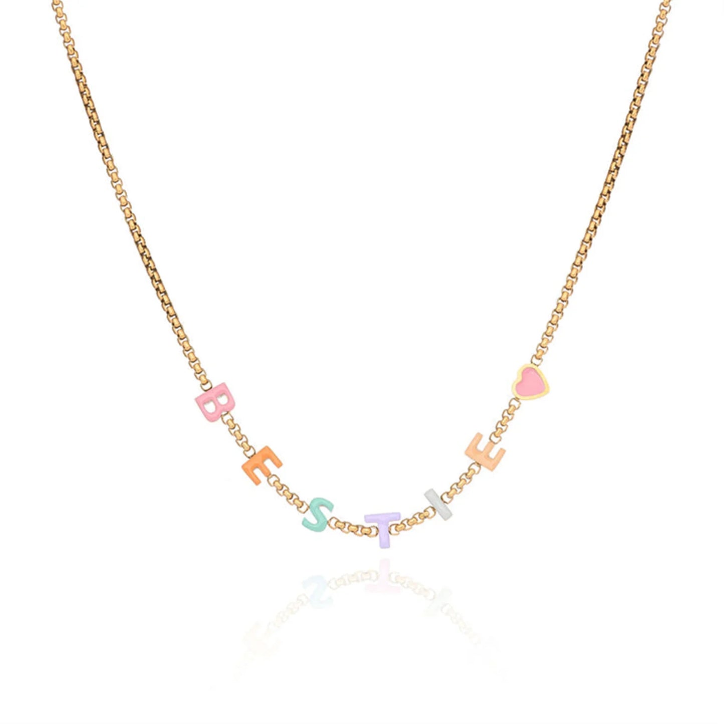 Custom Color Enamel Name Necklace