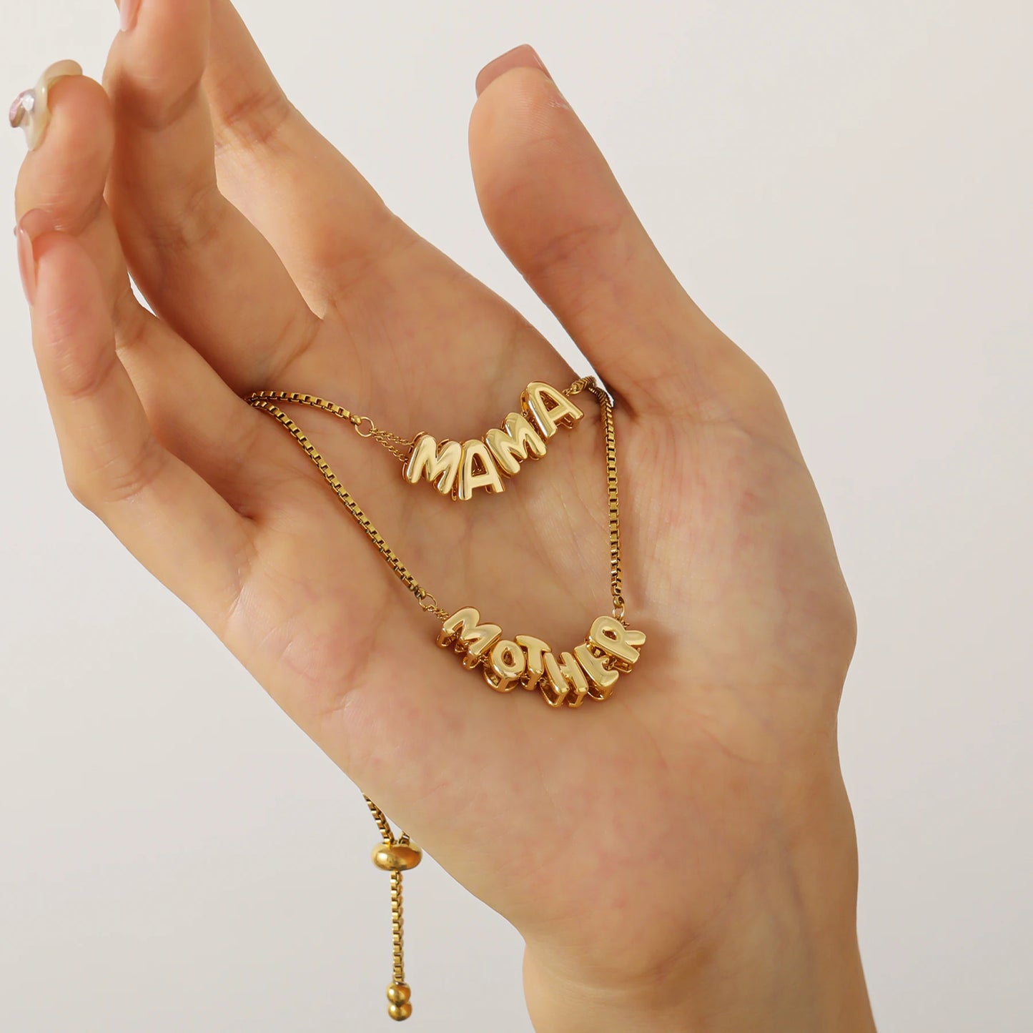 Custom 3D Bubble Letter Box Link Bracelet