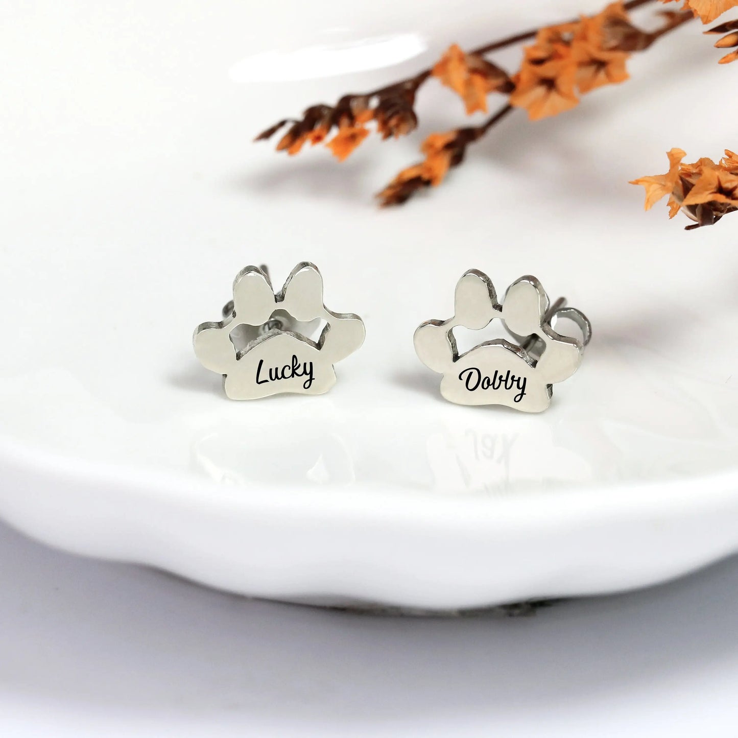 Custom Paw Print Earrings