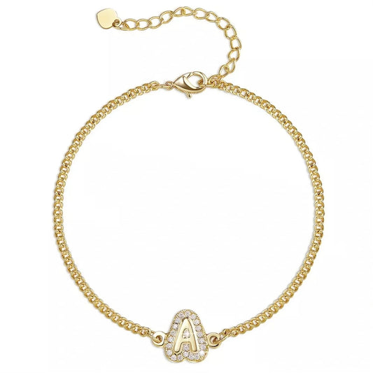 Custom Initial Bubble Letter Bracelet