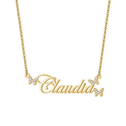 Custom Name Butterfly Necklace