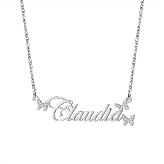 Custom Name Butterfly Necklace