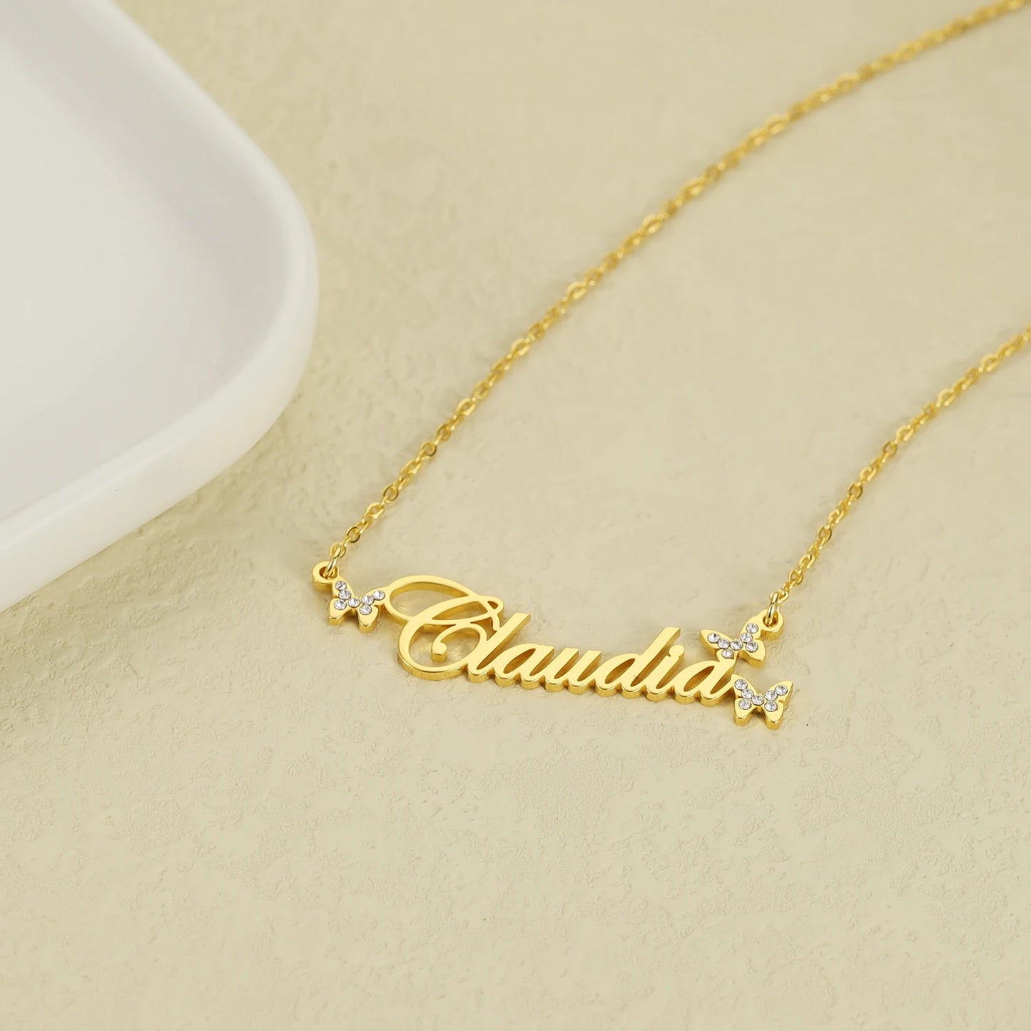 Custom Name Butterfly Necklace