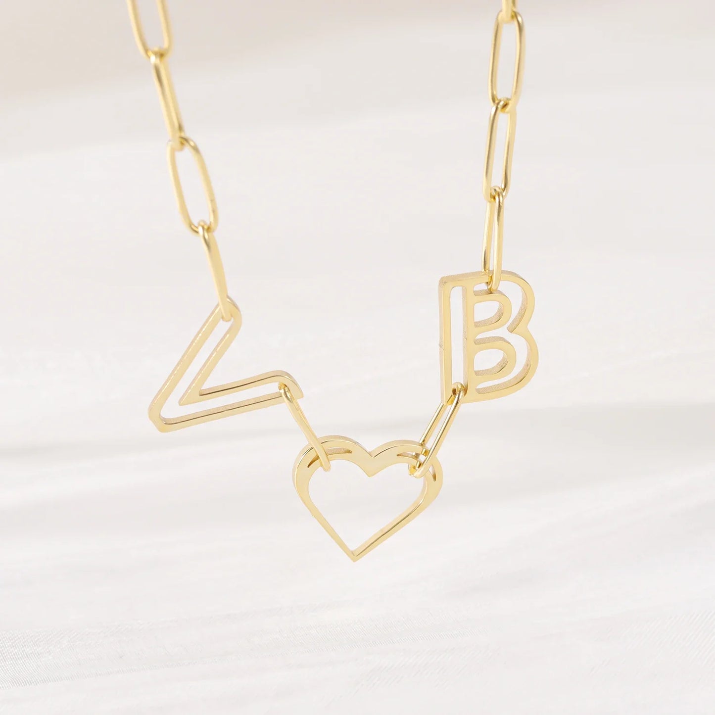 Personalized Chain Linked Letter Necklace