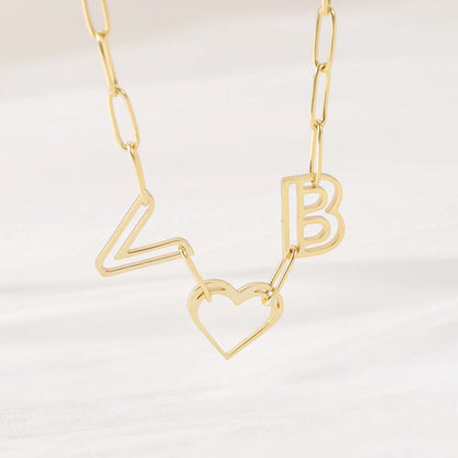 Personalized Chain Linked Letter Necklace