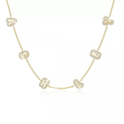 Custom Alphabet Bubble Letter Necklace