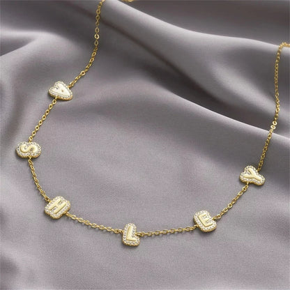 Custom Alphabet Bubble Letter Necklace
