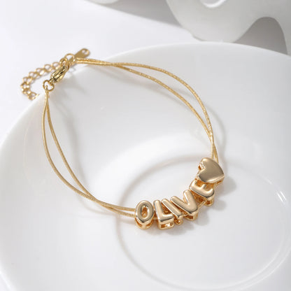 Customized Bubble Letter Name Bracelet