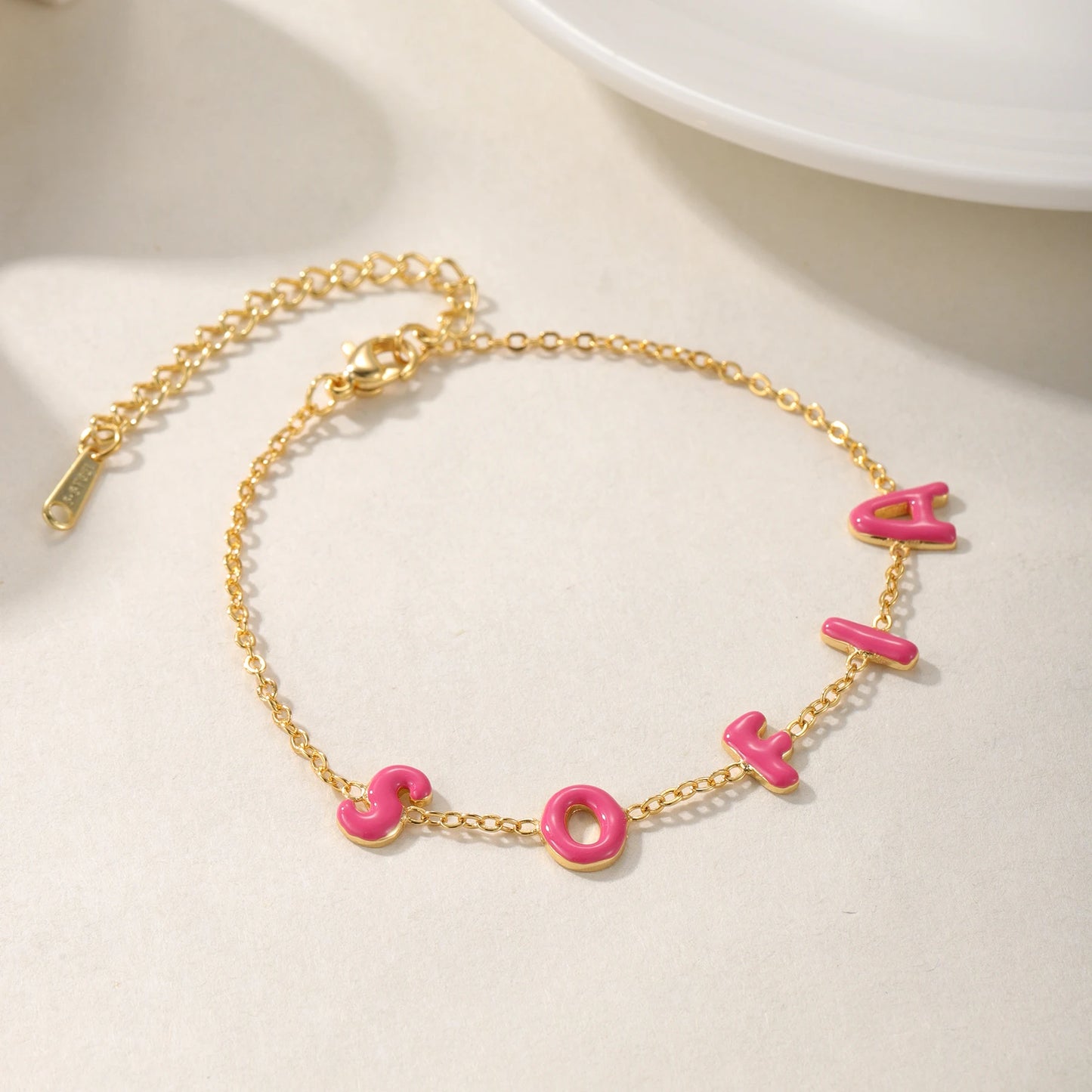 Custom Enamel Letter Bracelets
