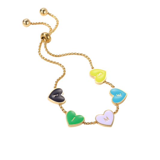 Custom Hearts Letter Bracelets