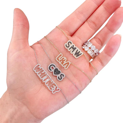 Custom Double Bling Name Necklace