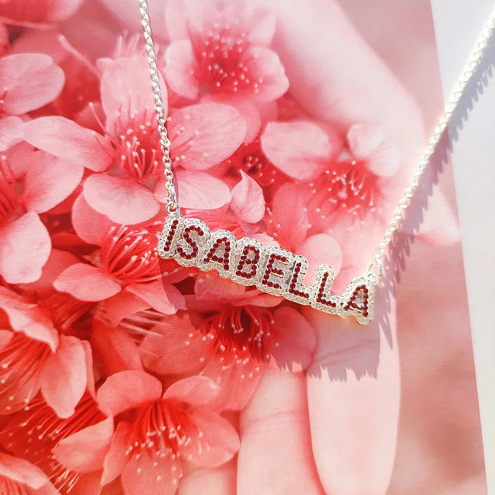 Custom Double Bling Name Necklace
