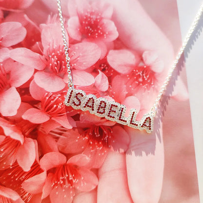 Custom Double Bling Name Necklace