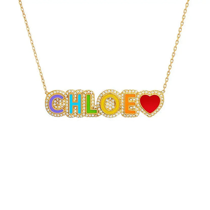 Rainbow Bling Enamel Necklace