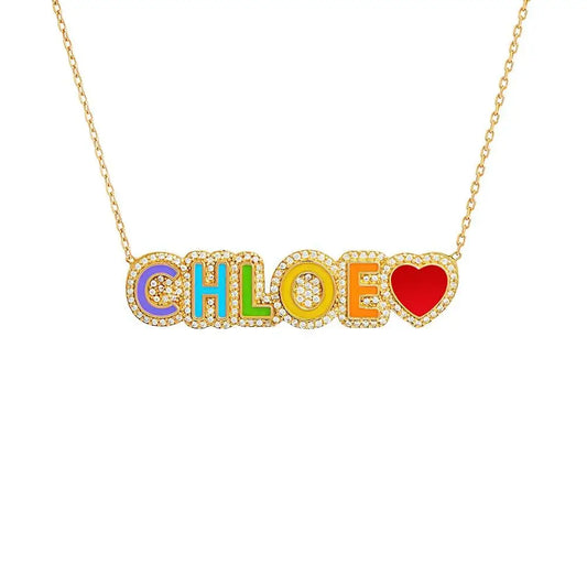 Rainbow Bling Enamel Necklace