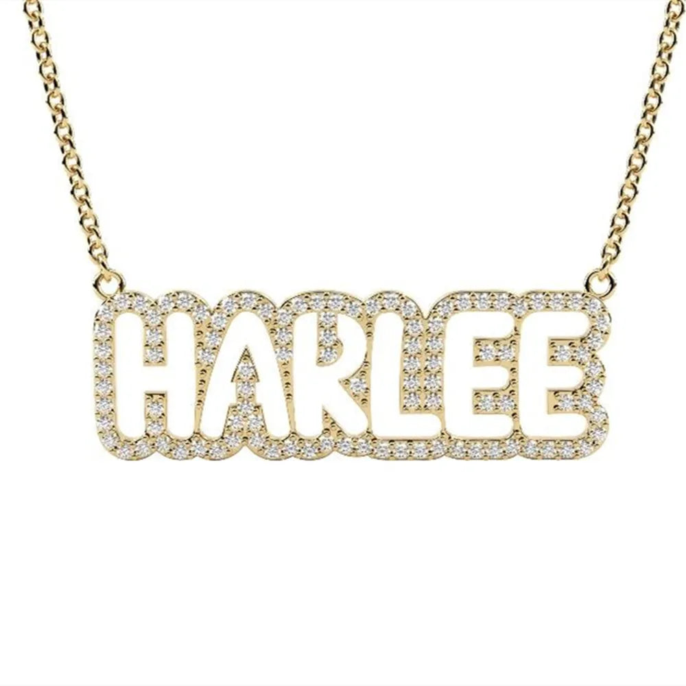 Custom 3D Hollow Name Necklace