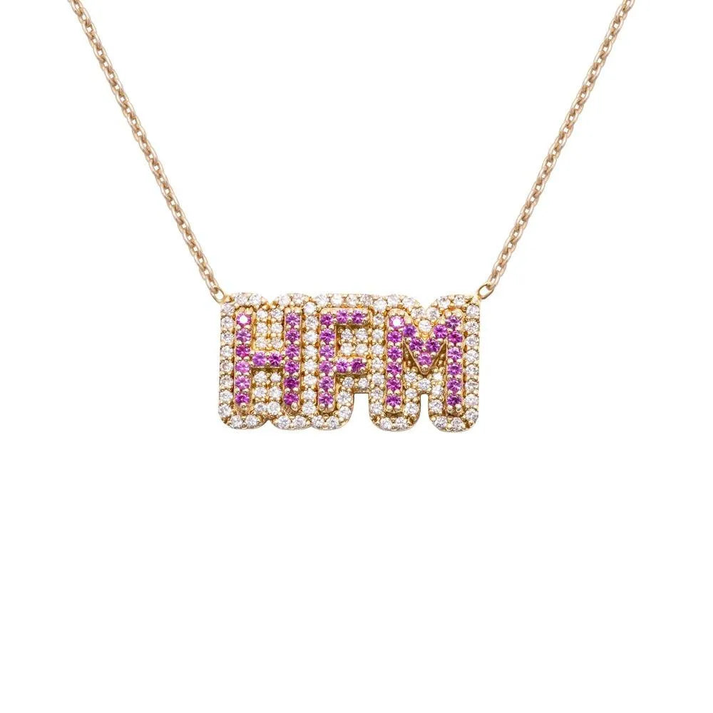Custom Double Bling Name Necklace