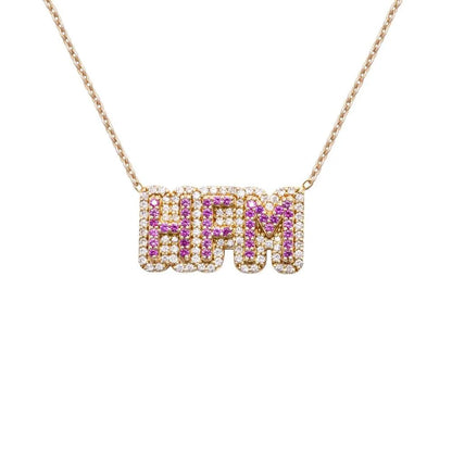 Custom Double Bling Name Necklace