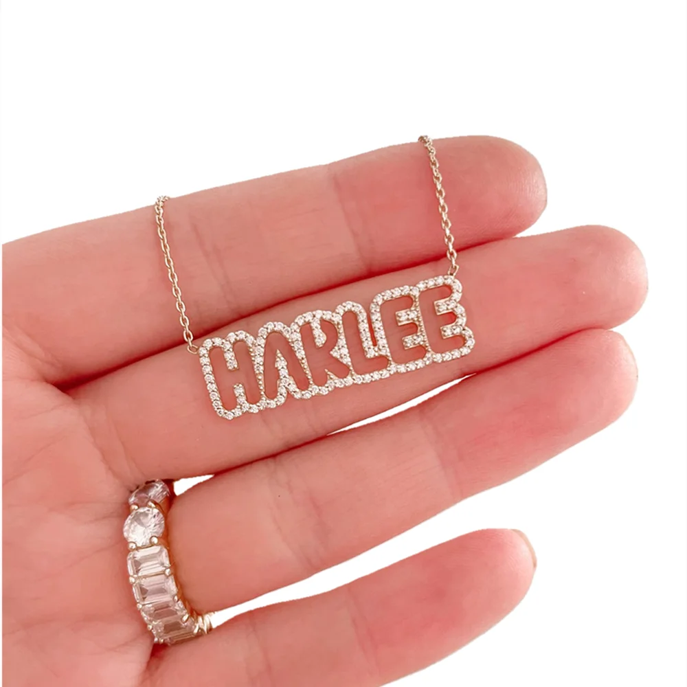 Custom 3D Hollow Name Necklace