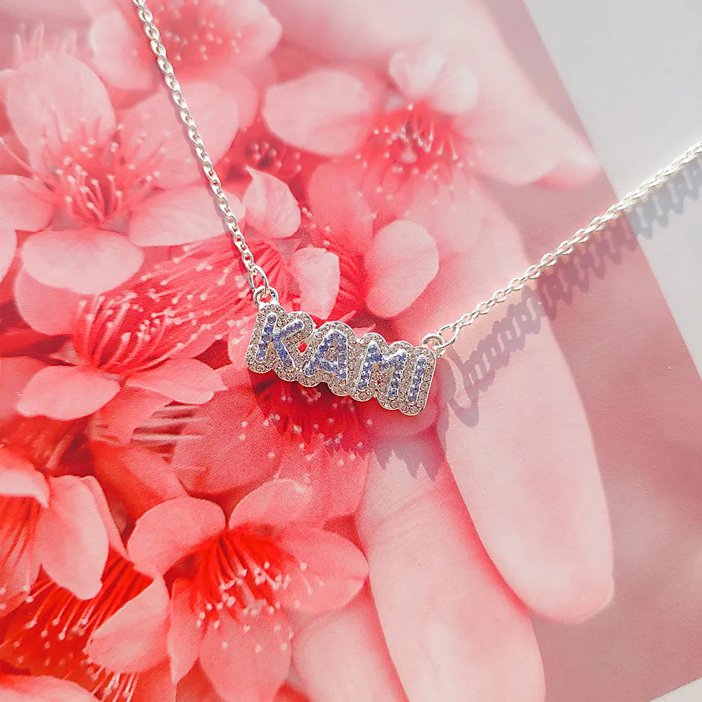 Custom Double Bling Name Necklace