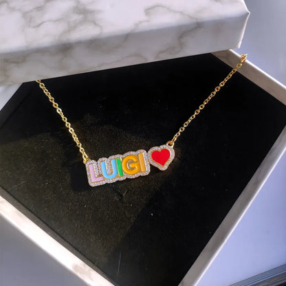 Rainbow Bling Enamel Necklace