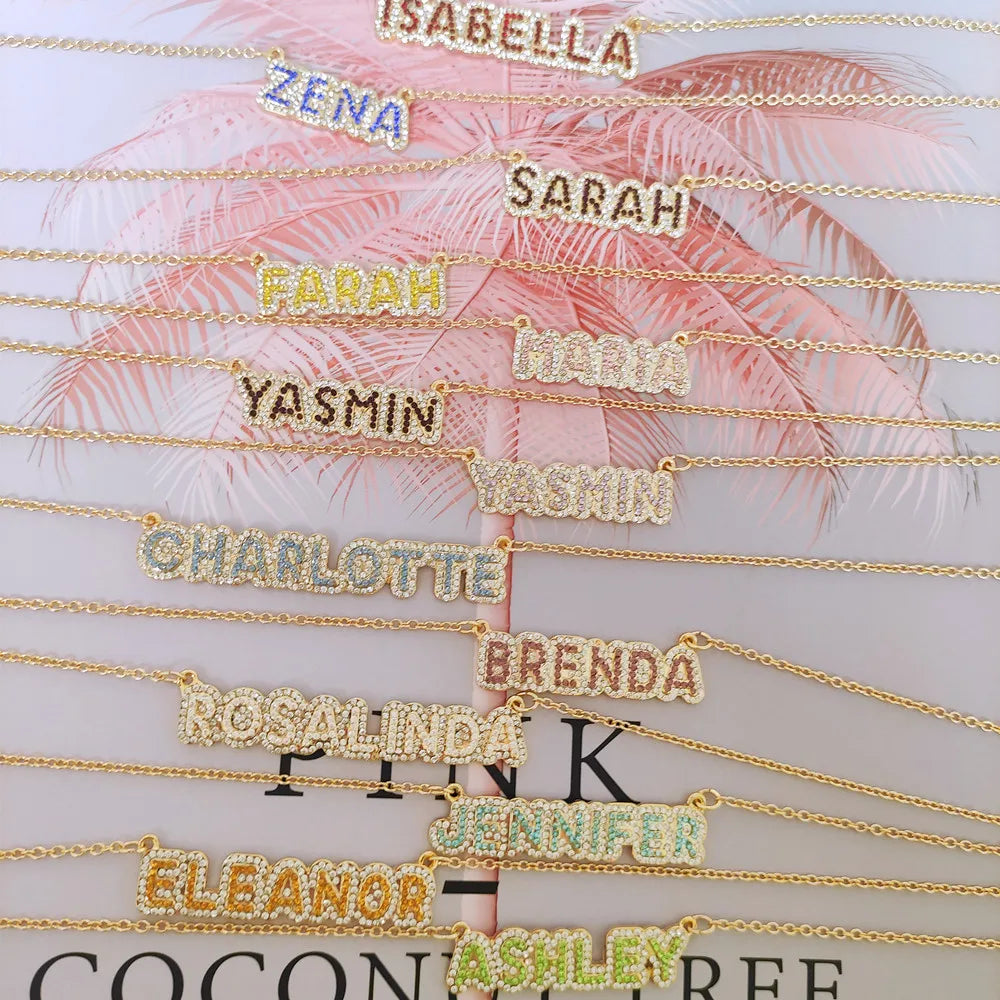 Custom Double Bling Name Necklace