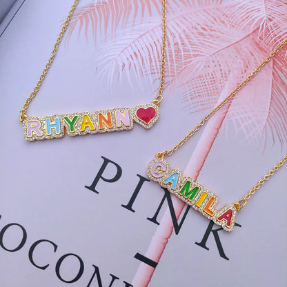 Rainbow Bling Enamel Necklace