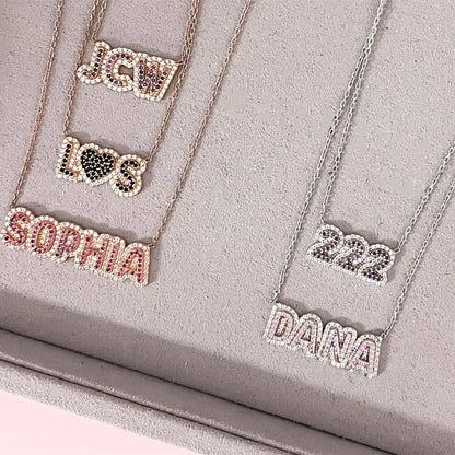 Custom Double Bling Name Necklace