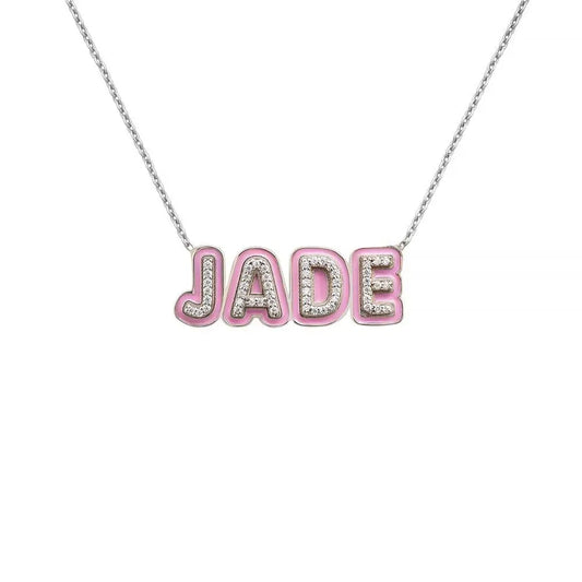 Custom Enamel Outline Necklace