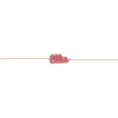 Custom Bling Enamel Name Bracelet