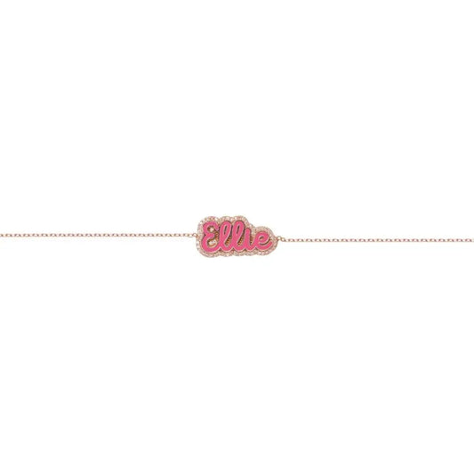 Custom Bling Enamel Name Bracelet