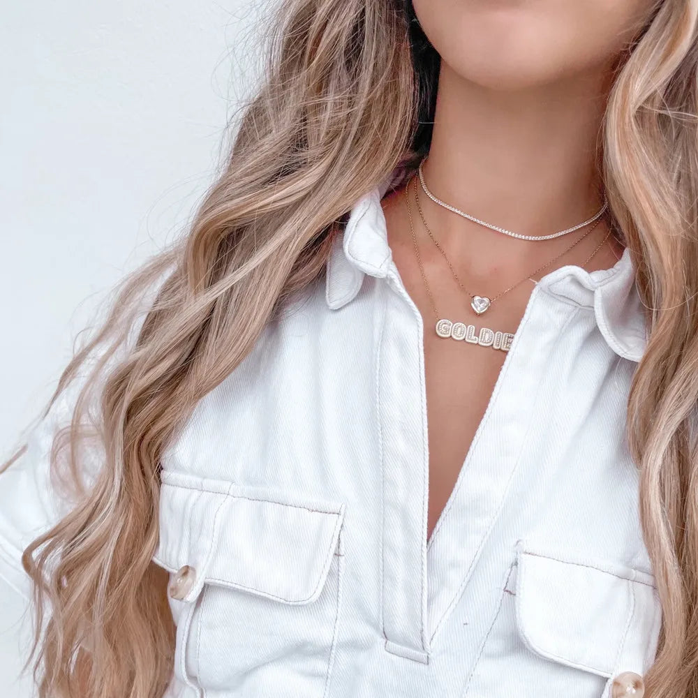 Custom Enamel Outline Necklace