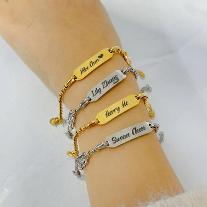 Custom Name Bear Charm Bracelet